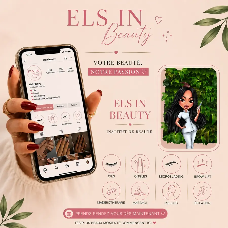 Publication Instagram Présentation du compte Instagram pour Els In Beauty (Institut de beauté)