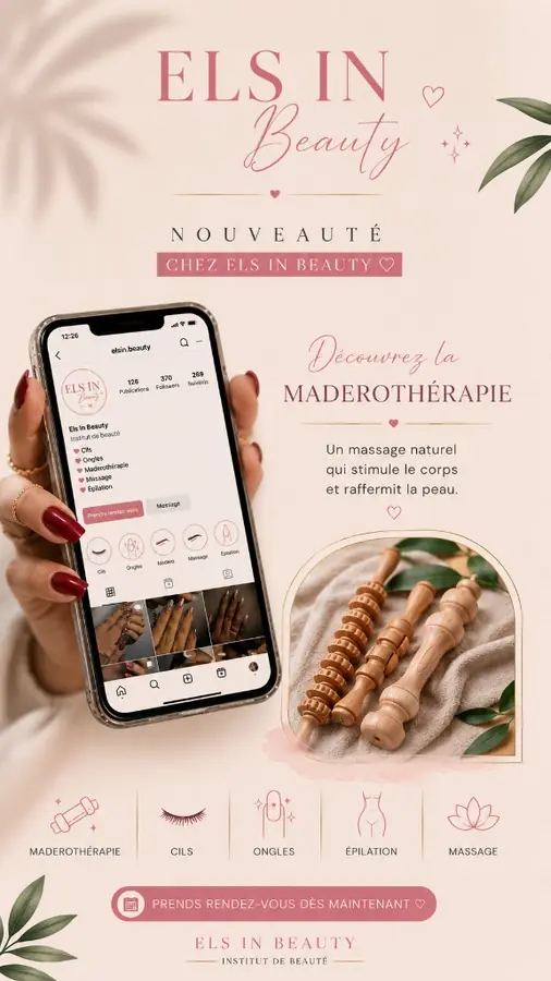 Story Instagram Nouveauté maderothérapie — story pour Els In Beauty (Institut de beauté)
