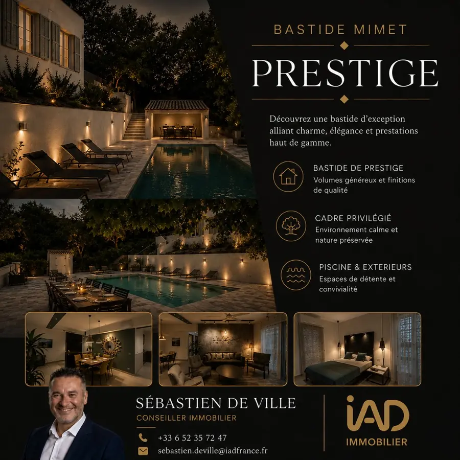 Publication de bien Annonce bastide de prestige à Mimet pour Sébastien de Ville — iAD Immobilier (Conseiller immobilier)