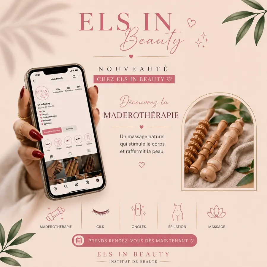 Publication Instagram Nouveauté maderothérapie pour Els In Beauty (Institut de beauté)